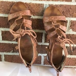 Size 9 Jellypop brown lace up gladiator sandals